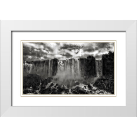 Niagaras Cave Of The Winds White Modern Wood Framed Art Print with Double Matting by Depaepe, Yvette