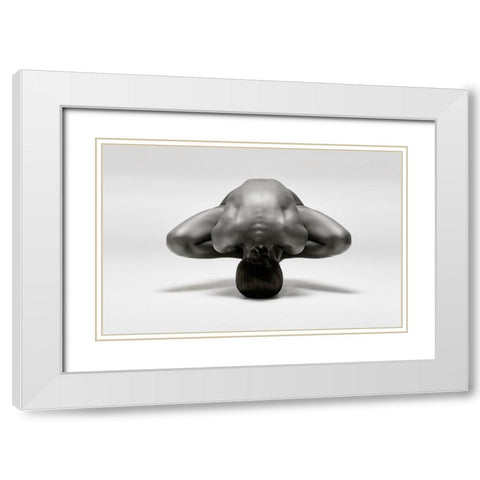 Symmetrical Gymnast White Modern Wood Framed Art Print with Double Matting by Catchlight Studio
