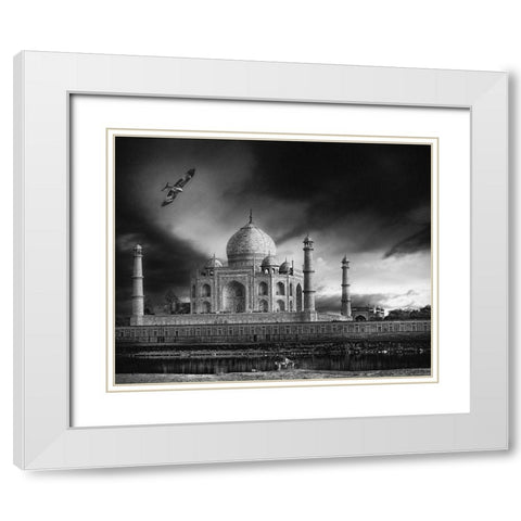 The Banks Of The Jamuna River White Modern Wood Framed Art Print with Double Matting by Flour, Piet