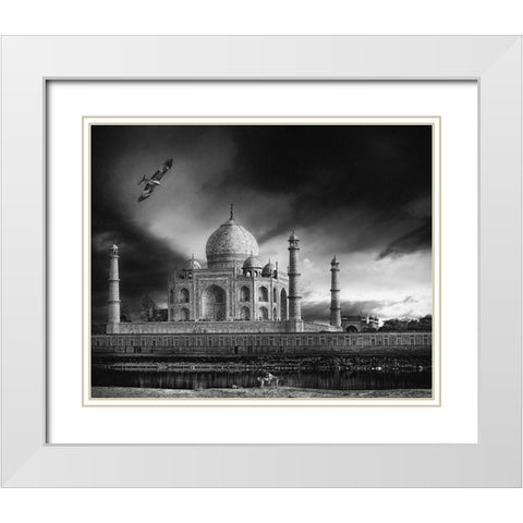 The Banks Of The Jamuna River White Modern Wood Framed Art Print with Double Matting by Flour, Piet