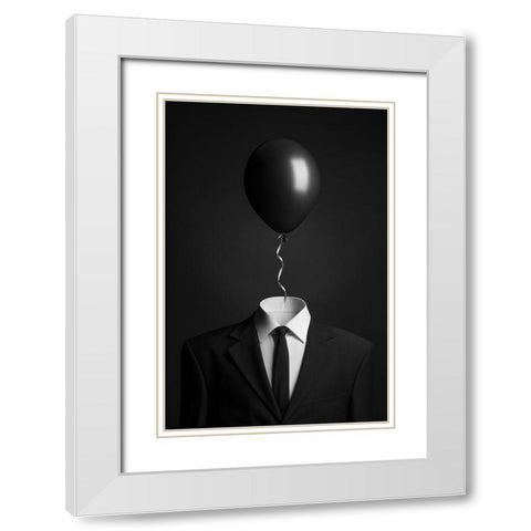 Thoughts White Modern Wood Framed Art Print with Double Matting by Malikov, Alex