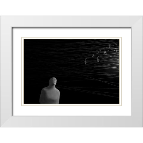 Qcocoonq White Modern Wood Framed Art Print with Double Matting by Zahirimehr, Maryam
