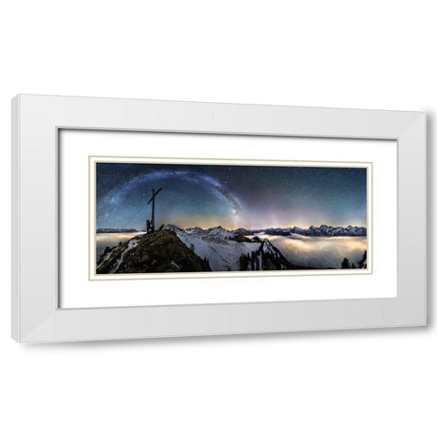 Above The Clouds White Modern Wood Framed Art Print with Double Matting by Nicholas Roemmelt, Dr.