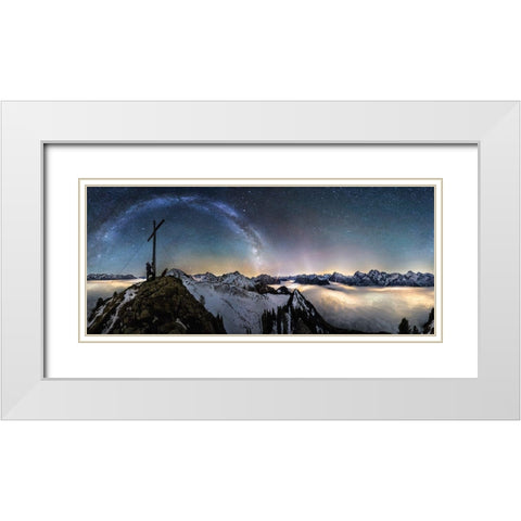 Above The Clouds White Modern Wood Framed Art Print with Double Matting by Nicholas Roemmelt, Dr.