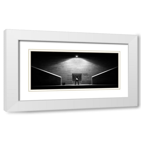 And The Crowd Is Rumbling! White Modern Wood Framed Art Print with Double Matting by Laszlo, Nandor