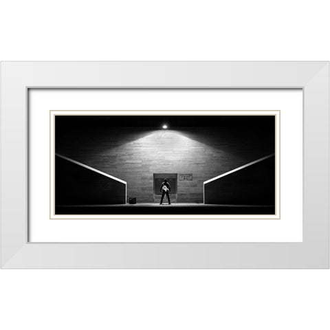 And The Crowd Is Rumbling! White Modern Wood Framed Art Print with Double Matting by Laszlo, Nandor
