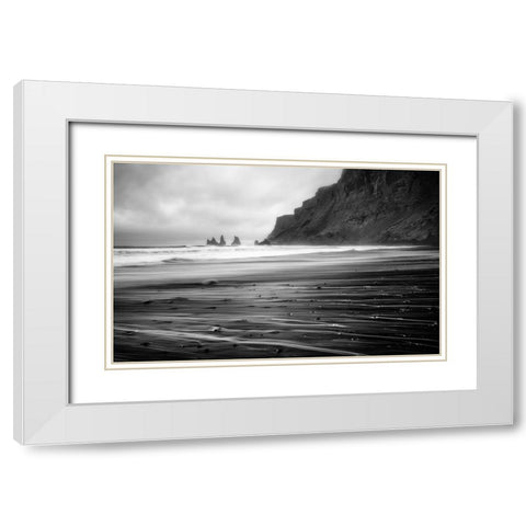 Vik Trails White Modern Wood Framed Art Print with Double Matting by Klemensak, Tomaz