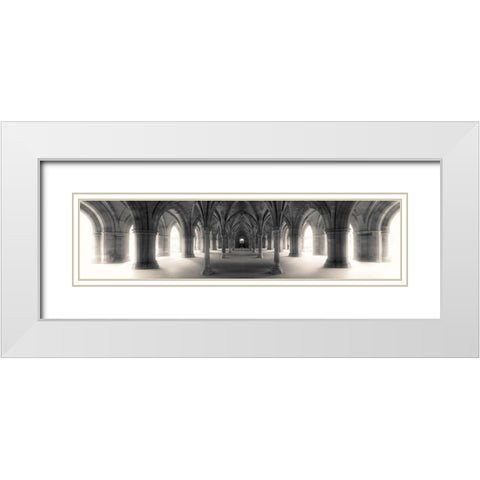 Figure In Space White Modern Wood Framed Art Print with Double Matting by Spivak, Jeff