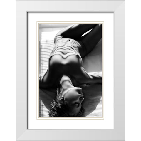 Zebra 2 White Modern Wood Framed Art Print with Double Matting by Faletkin, Mikhail