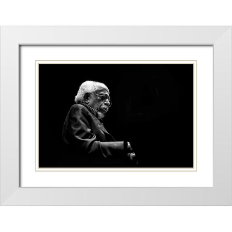 Jazz White Modern Wood Framed Art Print with Double Matting by Simoes, Goncalo