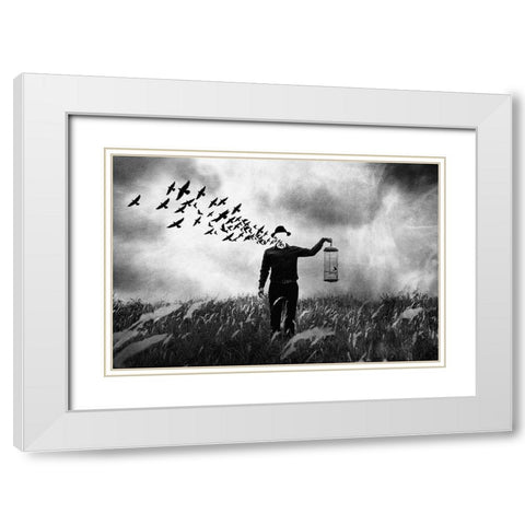 Freedom White Modern Wood Framed Art Print with Double Matting by Satriani, Jay