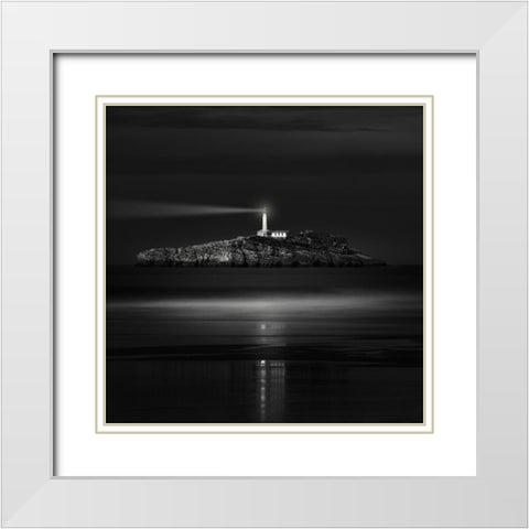 The Light That Guides Us White Modern Wood Framed Art Print with Double Matting by Antonio Cobo, Marco