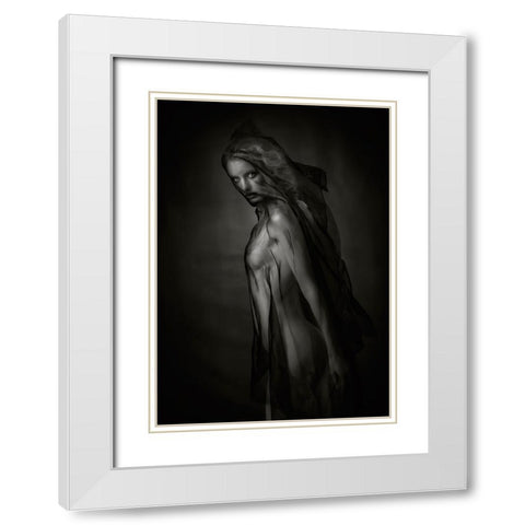 Sheer Black White Modern Wood Framed Art Print with Double Matting by Catchlight Studio