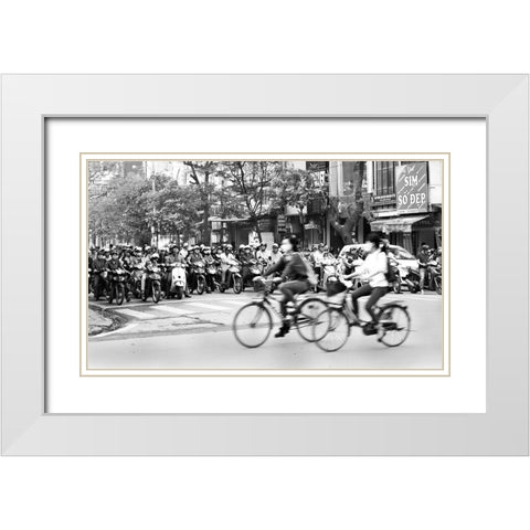 Peddel Faster ! White Modern Wood Framed Art Print with Double Matting by Pearson, Wayne
