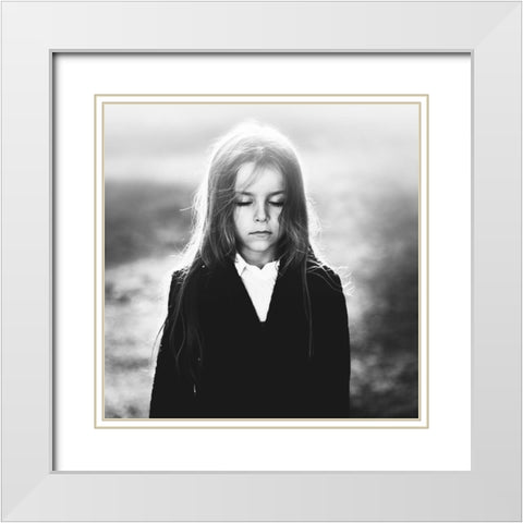 Portrait Of My Son White Modern Wood Framed Art Print with Double Matting by Bajrich, Amir