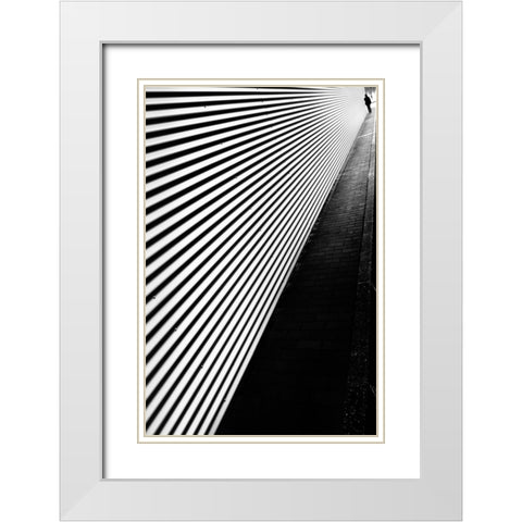 She Turn Her Back On My.. White Modern Wood Framed Art Print with Double Matting by Castro, Joao