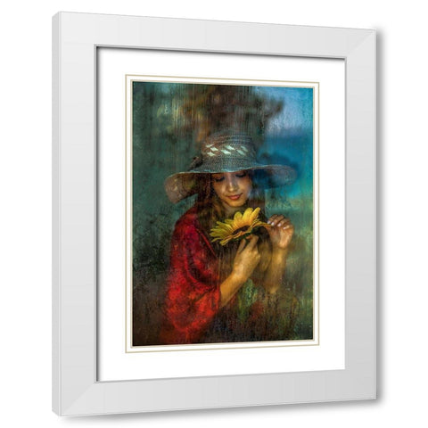 Fortunes White Modern Wood Framed Art Print with Double Matting by Nisan Kandilcioglu, Ummu