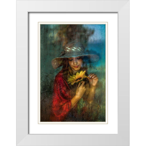 Fortunes White Modern Wood Framed Art Print with Double Matting by Nisan Kandilcioglu, Ummu