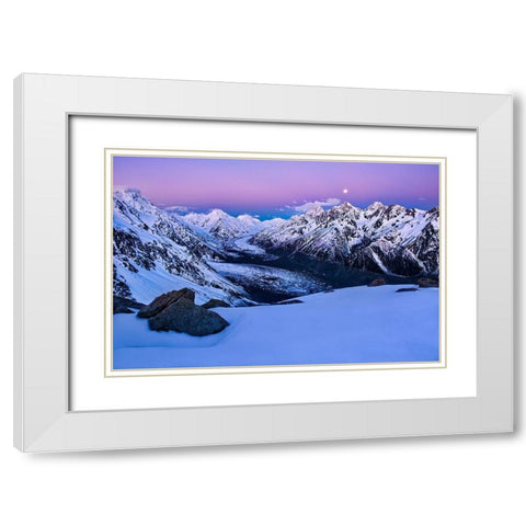 A State Of Tranquility White Modern Wood Framed Art Print with Double Matting by Zhang, Yan