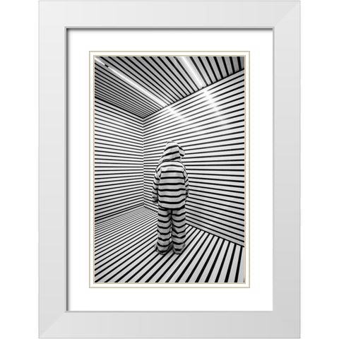 Prisoners Of Our Minds White Modern Wood Framed Art Print with Double Matting by Raif, Joshua