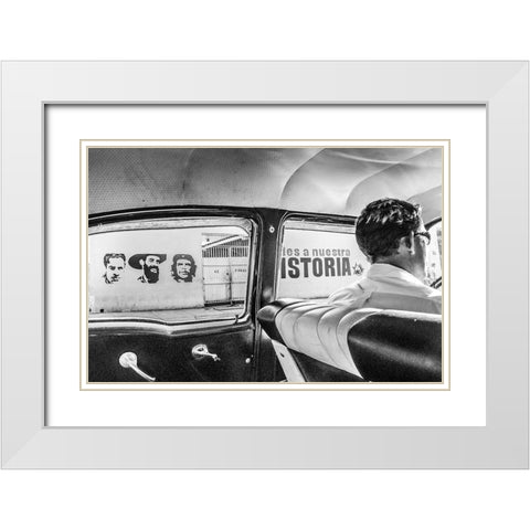 Inside Travelling - Outside History, Havana, Cuba White Modern Wood Framed Art Print with Double Matting by Bauer, Andreas