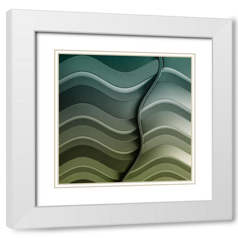 Broken Waves White Modern Wood Framed Art Print with Double Matting by Vangindertael, Luc