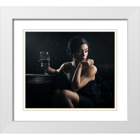 *** White Modern Wood Framed Art Print with Double Matting by Shestopalov, Constantin