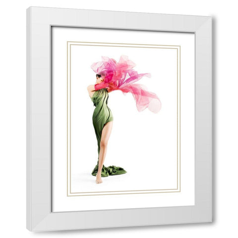 Flower White Modern Wood Framed Art Print with Double Matting by Luis Villar, Jose