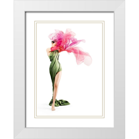 Flower White Modern Wood Framed Art Print with Double Matting by Luis Villar, Jose