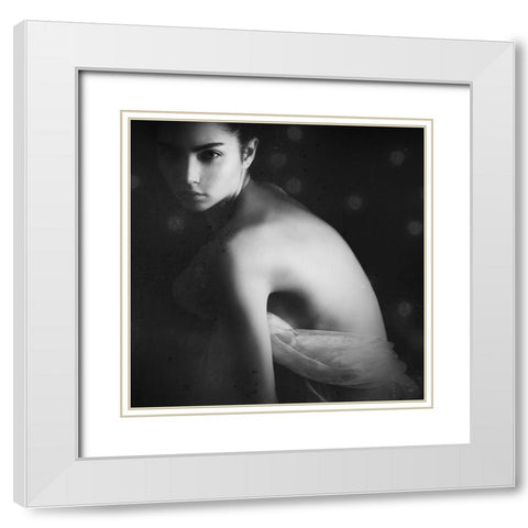 Secrets White Modern Wood Framed Art Print with Double Matting by Skohel, Radovan