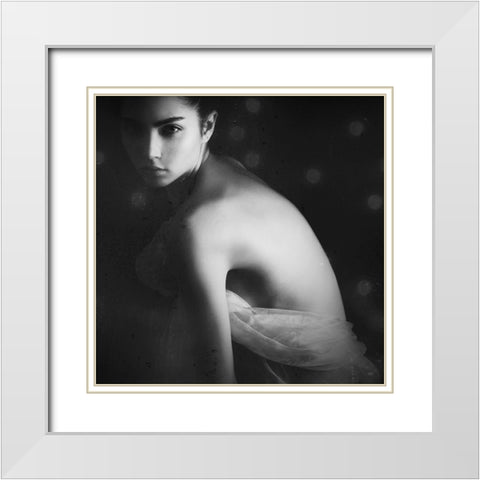 Secrets White Modern Wood Framed Art Print with Double Matting by Skohel, Radovan