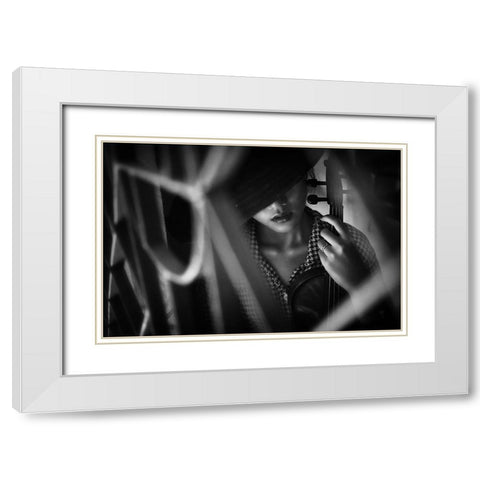Untitled White Modern Wood Framed Art Print with Double Matting by azalaka