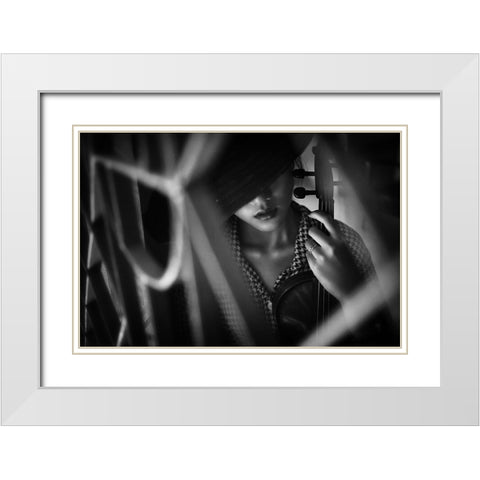 Untitled White Modern Wood Framed Art Print with Double Matting by azalaka