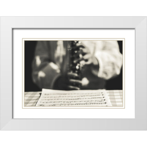 The Magic Of Queralts Music White Modern Wood Framed Art Print with Double Matting by Salgado Gispert, Gloria