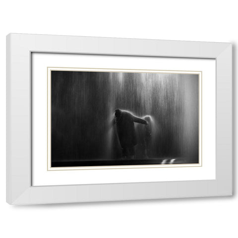 Why Does It Always Rain On Me White Modern Wood Framed Art Print with Double Matting by Buchmann, Oliver