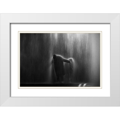 Why Does It Always Rain On Me White Modern Wood Framed Art Print with Double Matting by Buchmann, Oliver