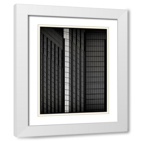 Archi Abstract White Modern Wood Framed Art Print with Double Matting by Guillemot, Mathilde