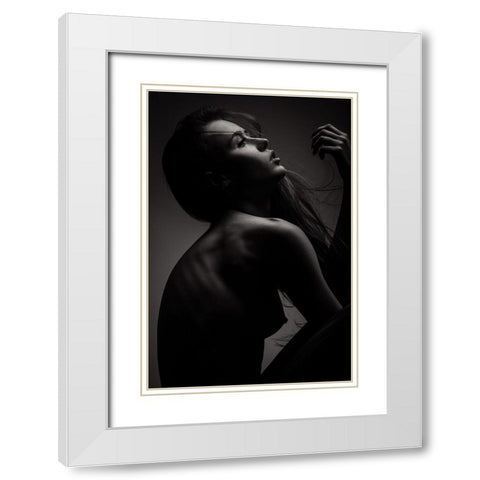 Sensuality White Modern Wood Framed Art Print with Double Matting by Krystynek MQEP, Martin