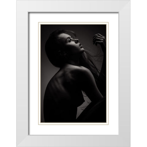Sensuality White Modern Wood Framed Art Print with Double Matting by Krystynek MQEP, Martin