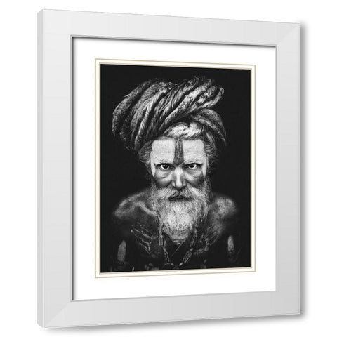 Face The Sadhu ... White Modern Wood Framed Art Print with Double Matting by Abdulazim, Ahmed