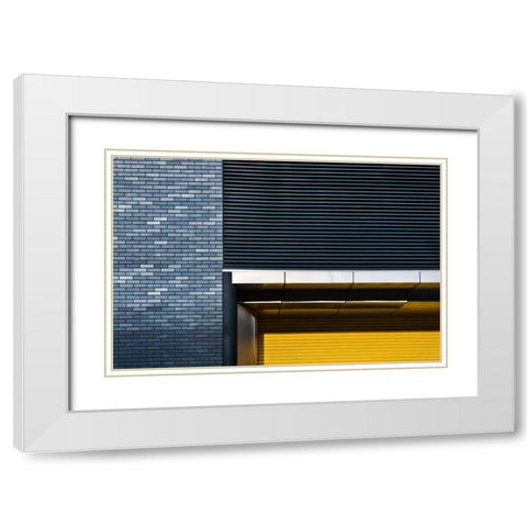 Yellow Shutter White Modern Wood Framed Art Print with Double Matting by Wride, Linda