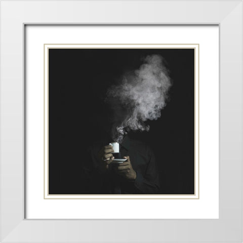 Coffee White Modern Wood Framed Art Print with Double Matting by Ramon, Felipe