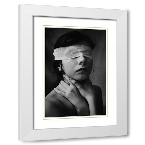 Vulnerable White Modern Wood Framed Art Print with Double Matting by Ignatova, Desislava