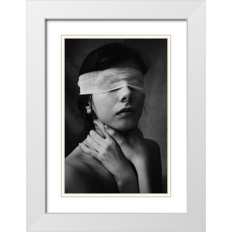 Vulnerable White Modern Wood Framed Art Print with Double Matting by Ignatova, Desislava