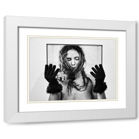 The Glass Prison White Modern Wood Framed Art Print with Double Matting by Dirven, Ton