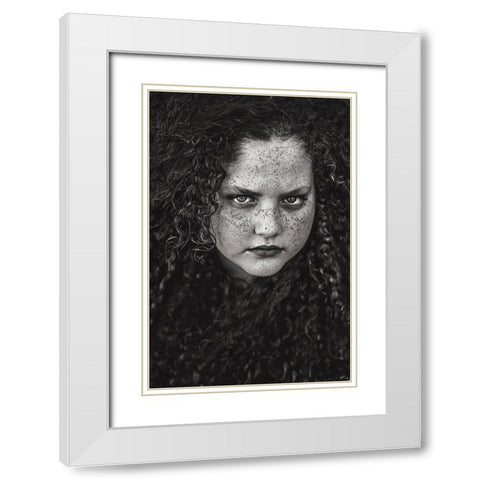 Agam White Modern Wood Framed Art Print with Double Matting by Rozenzvig, Carmit