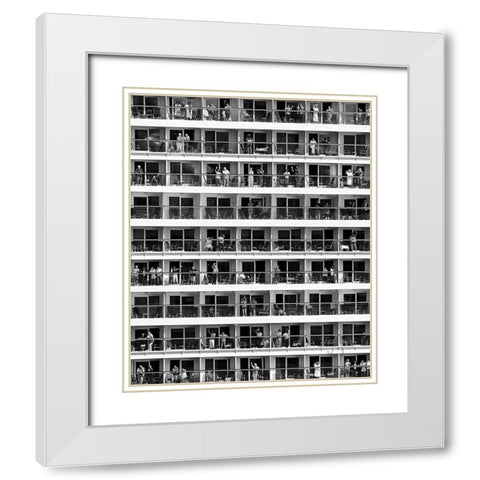 Mass Tourism White Modern Wood Framed Art Print with Double Matting by Baumann, Franz
