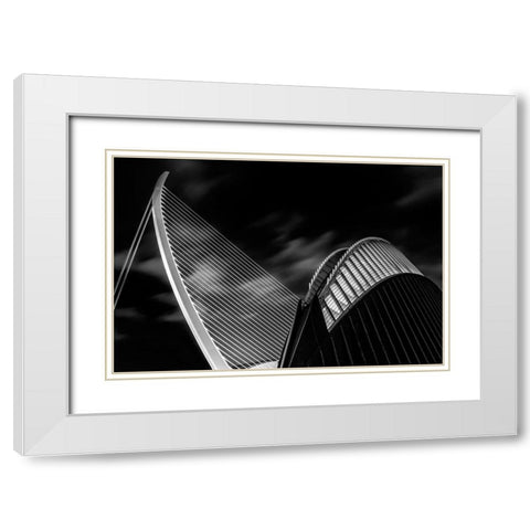 Dramatic Valencia White Modern Wood Framed Art Print with Double Matting by Camacho, Anto