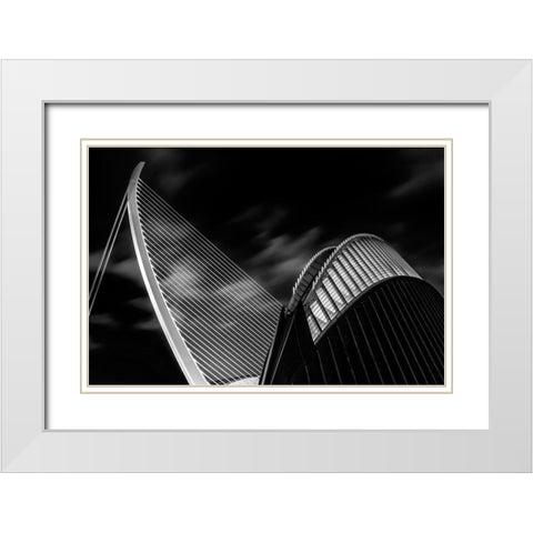 Dramatic Valencia White Modern Wood Framed Art Print with Double Matting by Camacho, Anto