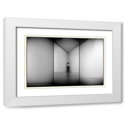 Evolution White Modern Wood Framed Art Print with Double Matting by Kravanja, Jure